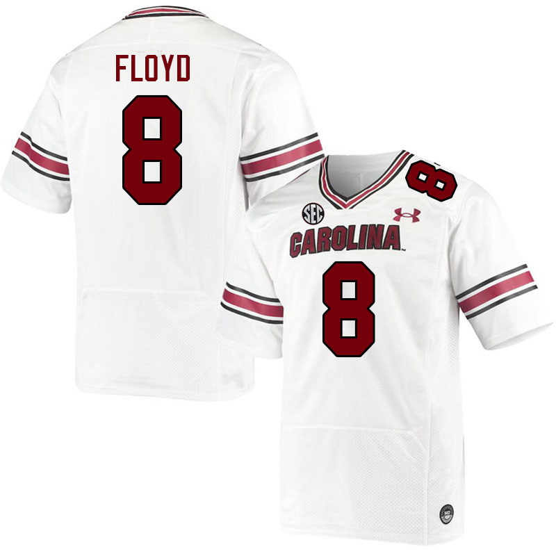 Men #8 Emory Floyd South Carolina Gamecocks College Football Jerseys Stitched-White